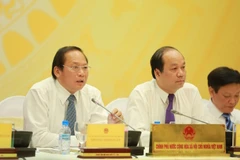 Bộ trưởng Bộ Thông tin và Truyền thông Trương Minh Tuấn. (Ảnh: Minh Sơn/Vietnam+)