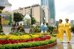 Một góc Đường hoa Nguyễn Huệ Xuân Đinh Dậu 2017. (Ảnh: An Hiếu/TTXVN)
