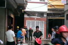 Hiện trường vụ cháy. (Ảnh: Võ Phương/Vietnam+)