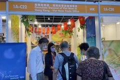 Gian hàng của Việt Nam tại Hội chợ Thực phẩm Hong Kong. (Ảnh: Lê Anh/TTXVN)