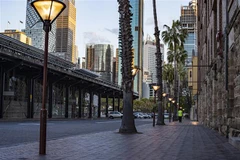 Cảnh vắng vẻ tại Sydney, Australia, trong thời gian phong tỏa phòng dịch COVID-19. (Ảnh: THX/TTXVN)