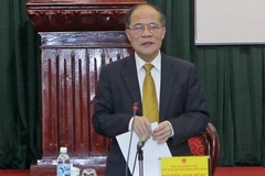 Chủ tịch Quốc hội Nguyễn Sinh Hùng chủ trì phiên họp. (Ảnh: Nhan Sáng/TTXVN)