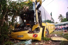 Hiện trường vụ tai nạn. (Ảnh: Huy Hùng/TTXVN)