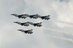 Máy bay của liên quân do Mỹ đứng đầu tại Syria. (Nguồn: abna24.com)