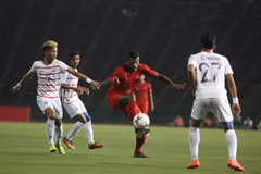 U22 Indonesia (áo đỏ) là đối thủ của U22 Việt Nam ở bán kết.