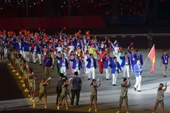 Đoàn thể thao Việt Nam tại SEA Games 29. (Ảnh: Quốc Khánh/TTXVN)