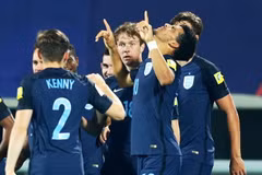 Dominic Solanke (số 10) đưa U20 Anh vào bán kết U20 World Cup 2017. (Nguồn: Getty Images)