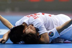 Niềm vui của cầu thủ U20 Futsal Việt Nam sau chiến thắng. (Nguồn: Vietnam Futsal National Team)