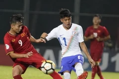 U16 Ấn Độ (áo trắng) tiếp tục gây sốc sau khi đánh bại U16 Việt Nam. (Nguồn: AFC)