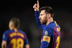 Messi lập cú đúp vào lưới Liverpool. (Nguồn: Getty Images)