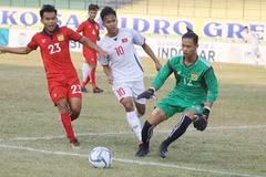 U19 Việt Nam dễ dàng vượt qua U19 Lào. (Nguồn: VOV)