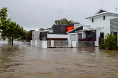 Cảnh ngập lụt tại Townsville, Australia, ngày 4/2. (Ảnh: AFP/TTXVN)