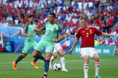 Ronaldo đánh gót thành bàn cho Bồ Đào Nha. (Nguồn: Getty Images)