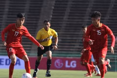 U22 Việt Nam sẽ sớm đi tiếp nếu thắng U22 Timor Leste. (Ảnh: Tuấn Cương/TTXVN)