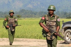 Lực lượng quân đội Myanmar ở Rakhine. (Nguồn: UCANews)
