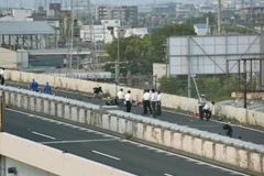 Hiện trường vụ tai nạn xe máy tại Nhật Bản. (Nguồn: japantoday)