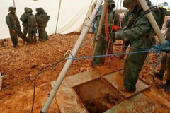 Đường hầm đã lấn sang lãnh thổ Israel khoảng vài chục mét ở độ sâu 55m. (Nguồn: AFP)