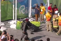 Hiện trường chiếc máy quay bị rơi. (Nguồn: foxsports)