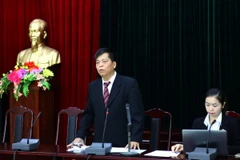 Ông Nguyễn Ngọc Vân trả lời các cơ quan báo chí tại cuộc họp báo. (Ảnh: Hữu Quyết/TTXVN)