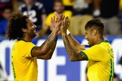 Marcelo và Neymar, hai trụ cột của tuyển Brazil. (Nguồn: Getty Images)