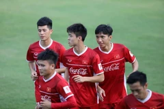 Tuyển Việt Nam tập luyện trước giải đấu. (Ảnh: M.C/Vietnam+)