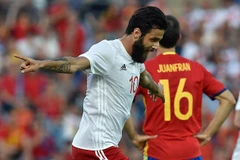 Tornike Okriashvili ghi bàn mang chiến thắng về cho Gruzia. (Nguồn: AFP/Getty Images)