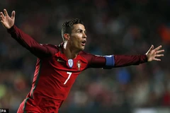 Ronaldo cán mốc 70 bàn thắng cho tuyển Bồ Đào Nha. (Nguồn: EPA)