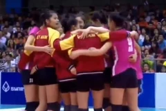 Niềm vui của các cầu thủ nữ U19 Viêt Nam.