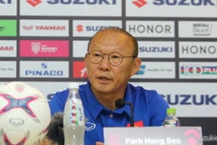 HLV Park Hang-seo phát biểu trước trận đấu. (Nguồn: VFF)