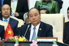 Thủ tướng Nguyễn Xuân Phúc dự Hội nghị Cấp cao Hợp tác Mekong-Lan Thương. (Ảnh: Thống Nhất/TTXVN)