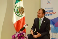 Bộ trưởng Ngoại giao Mexico Luis Vedegaray trả lời phỏng vấn Thông tấn xã Việt Nam. (Ảnh: TTXVN)