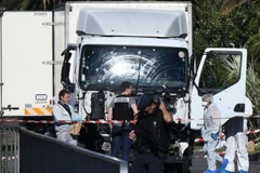 Chiếc xe tấn công khủng bố kinh hoàng ở Nice. (Nguồn: Getty Images)