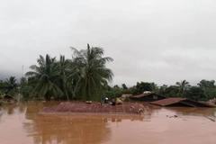 Thảm họa vỡ đập thủy điện Setien Senamnoi đã khiến 6 ngôi làng chìm trong biển nước. (Nguồn: Attapeu Today)