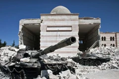 Khung cảnh đổ nát ở Aleppo. (Nguồn: AP)