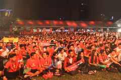 Gần 3.000 người hâm mộ của CLB Manchester United đã tham gia sự kiện. (Ảnh: Minh Hằng/Vietnam+)