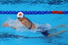 Ánh Viên trên đường đua xanh. (Ảnh: Quốc Khánh/TTXVN)