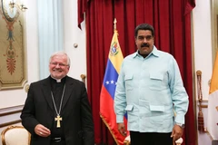 Tổng thống Venezuela Maduro đã gặp phái viên Tòa thánh Vatican Giordano. (Nguồn: gob.ve)