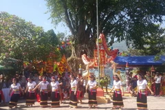 Lễ hội đã thu hút hàng ngàn khách thập phương tham dự. (Ảnh: Đinh Thị Hương/TTXVN)