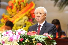 Tổng Bí thư Nguyễn Phú Trọng phát biểu chỉ đạo Đại hội. (Ảnh: TTXVN)