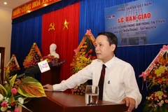 Đồng chí Nguyễn Đức Lợi, Tổng Giám đốc TTXVN phát biểu tại buổi khánh thành. (Ảnh: Trần Lê Lâm/TTXVN)