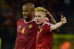 Kompany và Kevin De Bruyne trong màu áo tuyển Bỉ. (Nguồn: Getty Images)