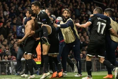 Cầu thủ Sevilla ăn mừng sau khi Ben Yedder lập cú đúp.