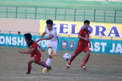 U19 Việt Nam (áo trắng) đối mặt nguy cơ bị loại. (Nguồn: VFF)