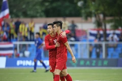 Tiến Linh và Hùng Dũng được kỳ vọng sẽ tỏa sáng. (Ảnh: Hoàng Linh/TTXVN)