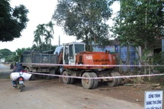 Khu vực xảy ra vụ nổ bom. (Ảnh: Phước Ngọc/TTXVN)