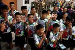 Thành viên đội bóng Thái Lan. (Nguồn: Reuters)