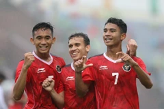 U23 Indonesia giành quyền vào bán kết môn bóng đá nam SEA Games 31. (Ảnh: Minh Quyết/TTXVN)