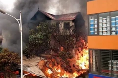 Hiện trường vụ cháy. (Ảnh: PV/Vietnam+)