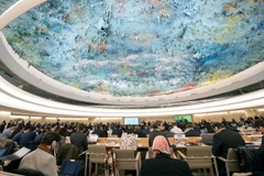 Toàn cảnh phiên họp lần thứ 37 Hội dồng nhân quyền Liên hợp quốc tại Geneva, Thụy Sĩ. (Nguồn: AFP/TTXVN)