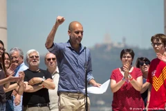 Pep Guaridola phát biểu đòi độc lập cho Catalonia. (Nguồn: dw.com)